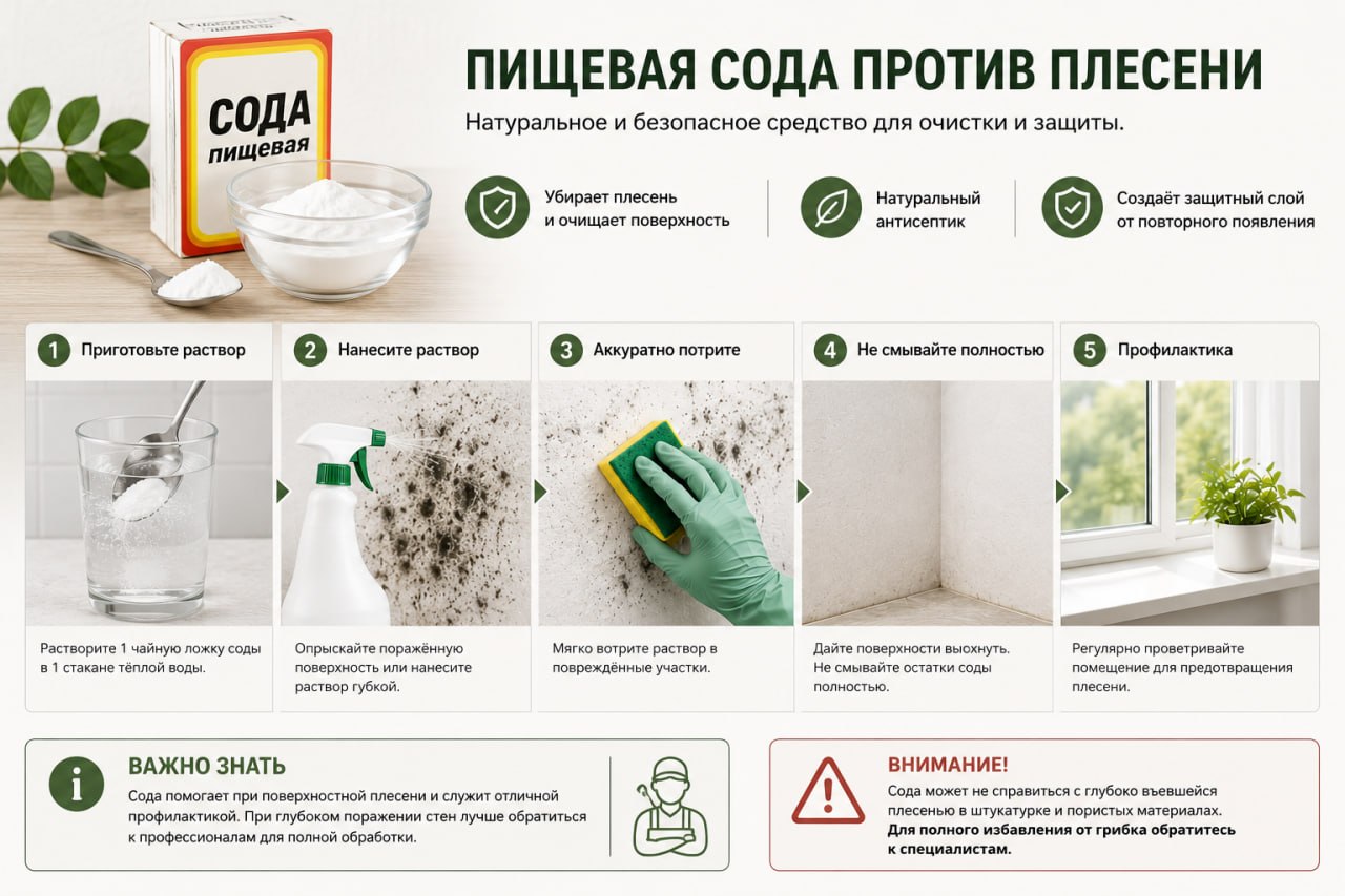 Пищевая сода против плесени